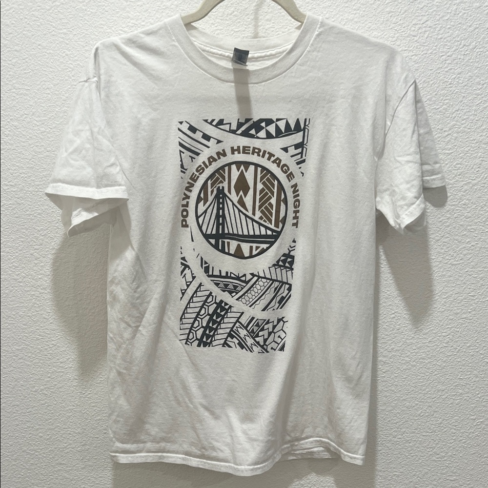 Warriors Polynesian Heritage Night White Graphic T-Shirt